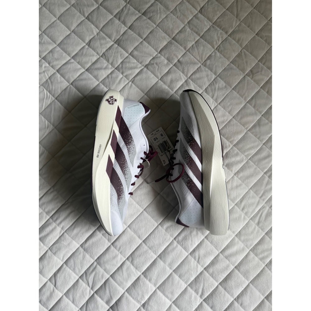 NWT Adidas adizero $160 EVO SL Texas A&M White/ Maroon/Stone JQ4566 Sz 9 Rare - Picture 2 of 8